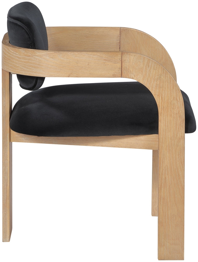 Cedra Velvet Performance Fabric Upholstered Dining Chair in Black, Set of 2 - 33050Black-C