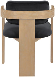 Cedra Velvet Performance Fabric Upholstered Dining Chair in Black, Set of 2 - 33050Black-C