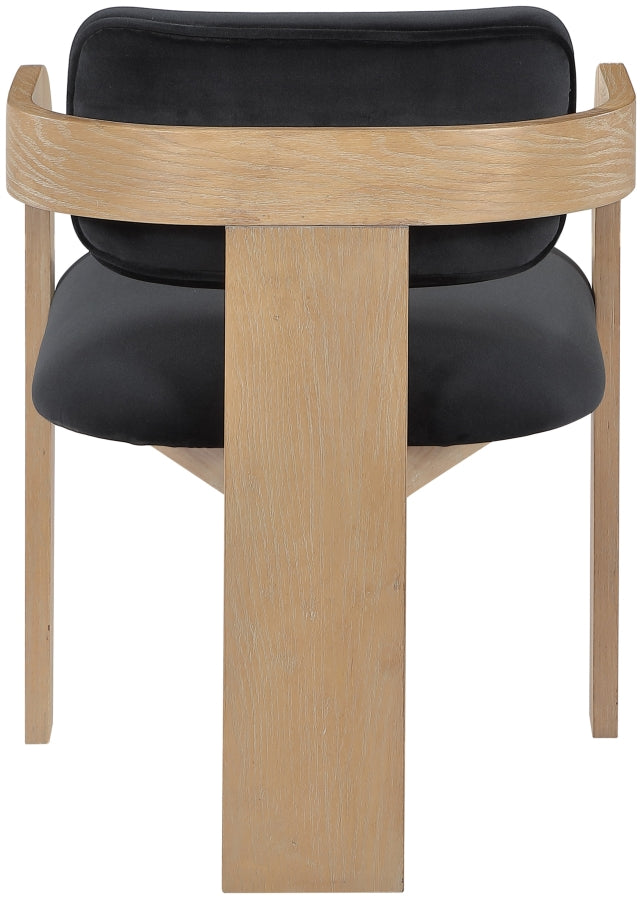 Cedra Velvet Performance Fabric Upholstered Dining Chair in Black, Set of 2 - 33050Black-C