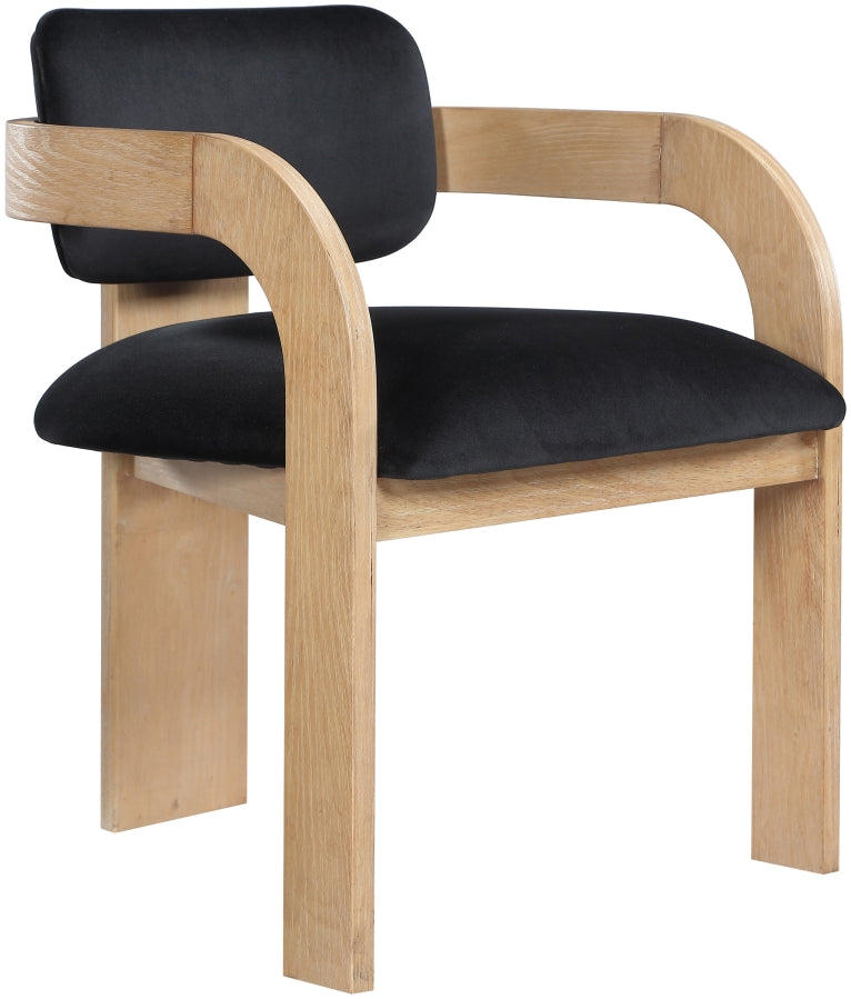 Cedra Velvet Performance Fabric Upholstered Dining Chair in Black, Set of 2 - 33050Black-C