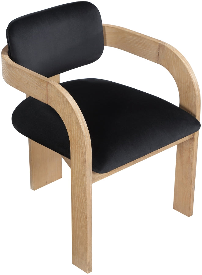 Cedra Velvet Performance Fabric Upholstered Dining Chair in Black, Set of 2 - 33050Black-C