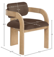 Cedra Velvet Performance Fabric Upholstered Dining Chair in Brown, Set of 2 - 33050Brown-C