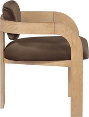 Cedra Velvet Performance Fabric Upholstered Dining Chair in Brown, Set of 2 - 33050Brown-C