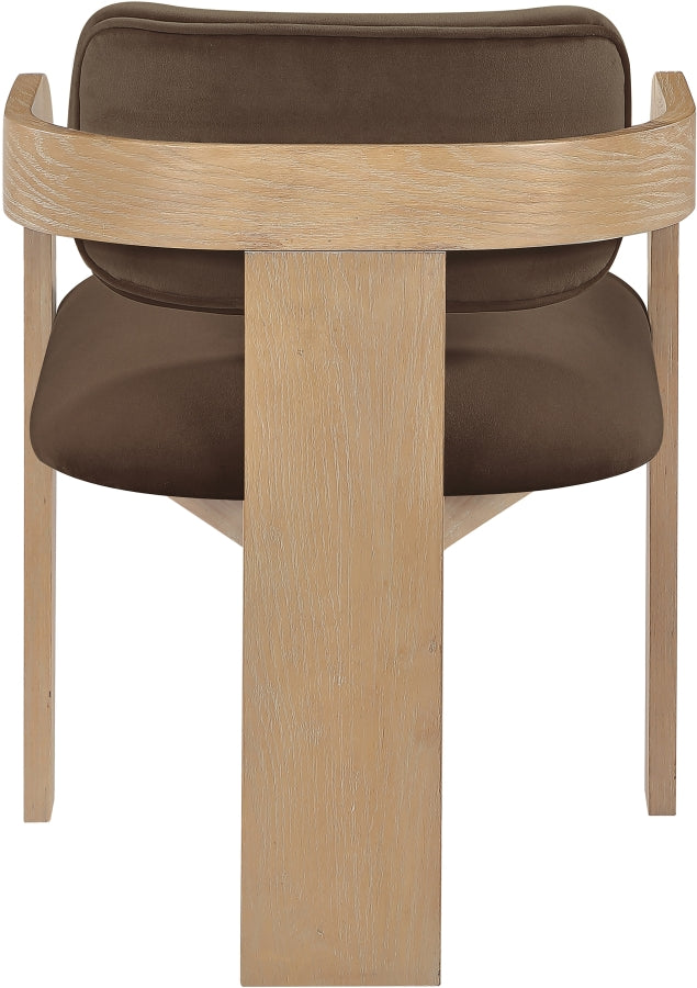 Cedra Velvet Performance Fabric Upholstered Dining Chair in Brown, Set of 2 - 33050Brown-C