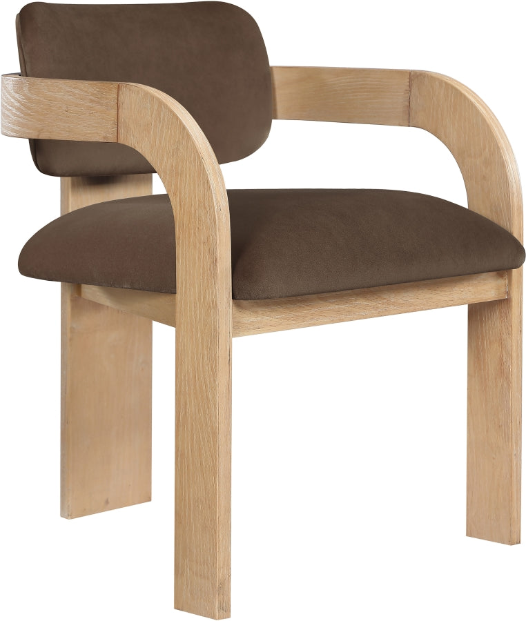 Cedra Velvet Performance Fabric Upholstered Dining Chair in Brown, Set of 2 - 33050Brown-C