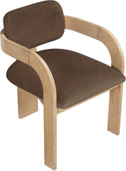 Cedra Velvet Performance Fabric Upholstered Dining Chair in Brown, Set of 2 - 33050Brown-C