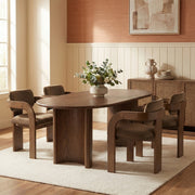 Cedra Velvet Performance Fabric Upholstered Dining Chair in Brown, Set of 2 - 33051Brown-C