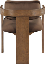 Cedra Velvet Performance Fabric Upholstered Dining Chair in Brown, Set of 2 - 33051Brown-C