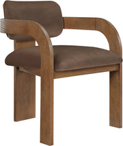 Cedra Velvet Performance Fabric Upholstered Dining Chair in Brown, Set of 2 - 33051Brown-C