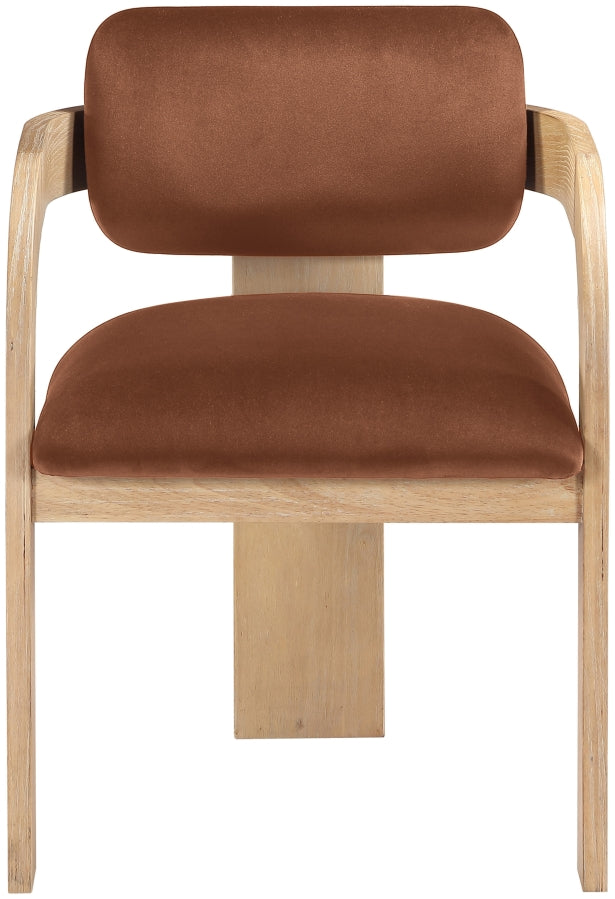 Cedra Velvet Performance Fabric Upholstered Dining Chair in Cognac, Set of 2 - 33050Cognac-C