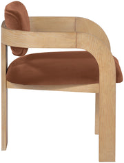 Cedra Velvet Performance Fabric Upholstered Dining Chair in Cognac, Set of 2 - 33050Cognac-C