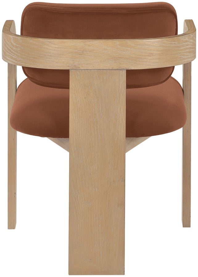 Cedra Velvet Performance Fabric Upholstered Dining Chair in Cognac, Set of 2 - 33050Cognac-C