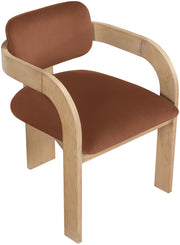 Cedra Velvet Performance Fabric Upholstered Dining Chair in Cognac, Set of 2 - 33050Cognac-C