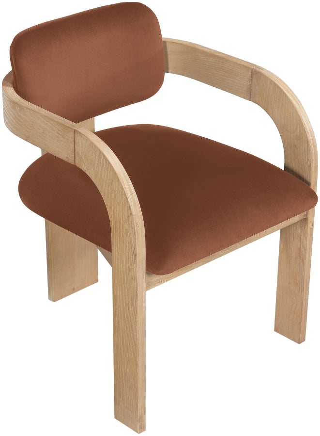 Cedra Velvet Performance Fabric Upholstered Dining Chair in Cognac, Set of 2 - 33050Cognac-C