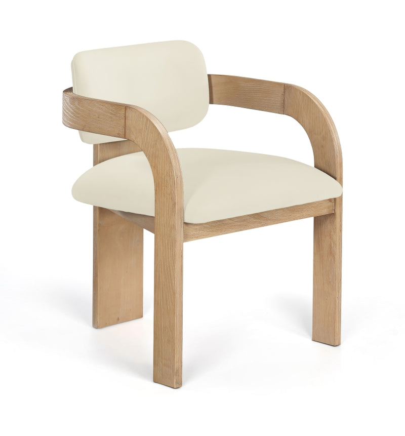 Cedra Velvet Performance Fabric Upholstered Dining Chair in Cream, Set of 2 - 33050Cream-C