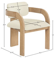 Cedra Velvet Performance Fabric Upholstered Dining Chair in Cream, Set of 2 - 33050Cream-C
