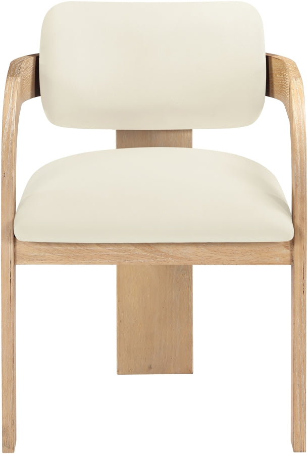 Cedra Velvet Performance Fabric Upholstered Dining Chair in Cream, Set of 2 - 33050Cream-C