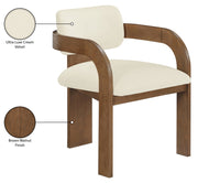 Cedra Velvet Performance Fabric Upholstered Dining Chair in Cream, Set of 2 - 33051Cream-C