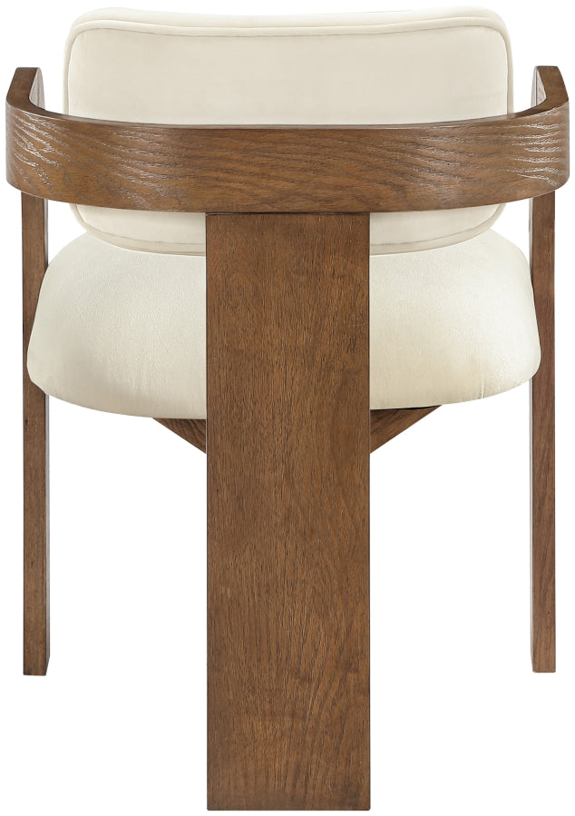 Cedra Velvet Performance Fabric Upholstered Dining Chair in Cream, Set of 2 - 33051Cream-C
