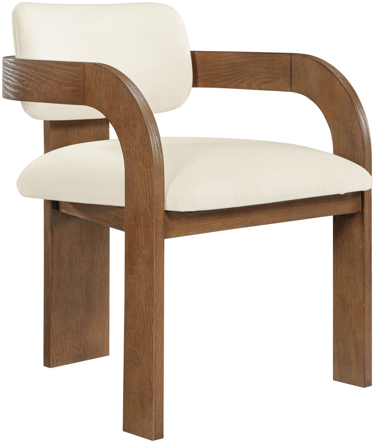 Cedra Velvet Performance Fabric Upholstered Dining Chair in Cream, Set of 2 - 33051Cream-C