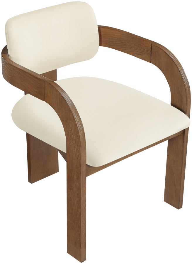 Cedra Velvet Performance Fabric Upholstered Dining Chair in Cream, Set of 2 - 33051Cream-C