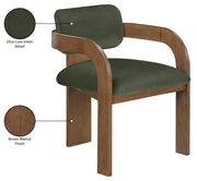 Cedra Velvet Performance Fabric Upholstered Dining Chair in Green, Set of 2 - 33051Green-C