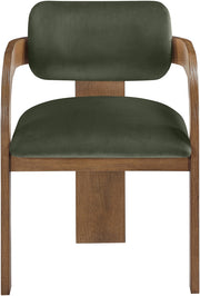 Cedra Velvet Performance Fabric Upholstered Dining Chair in Green, Set of 2 - 33051Green-C
