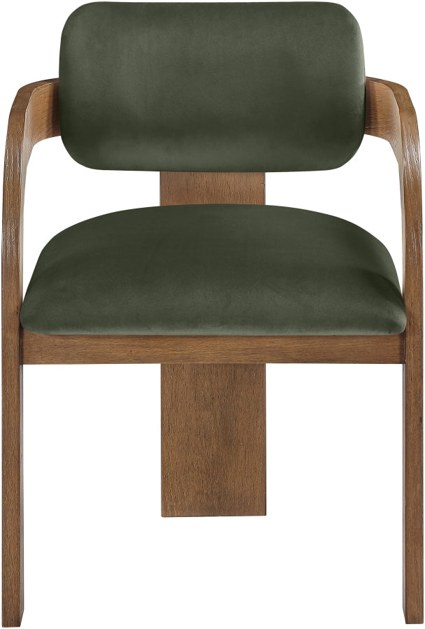 Cedra Velvet Performance Fabric Upholstered Dining Chair in Green, Set of 2 - 33051Green-C