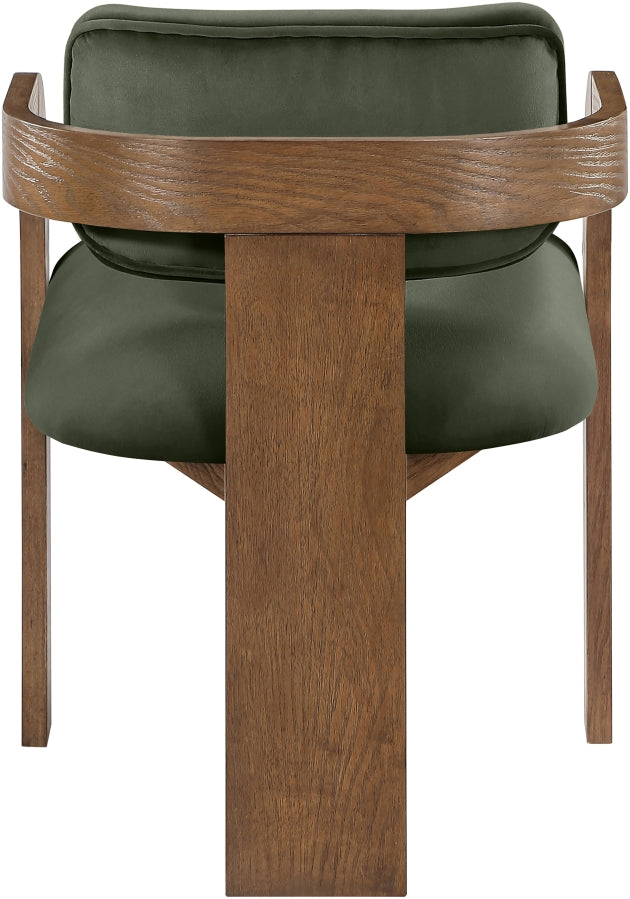 Cedra Velvet Performance Fabric Upholstered Dining Chair in Green, Set of 2 - 33051Green-C