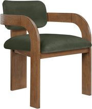 Cedra Velvet Performance Fabric Upholstered Dining Chair in Green, Set of 2 - 33051Green-C