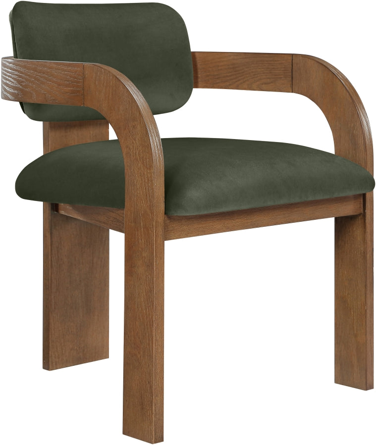Cedra Velvet Performance Fabric Upholstered Dining Chair in Green, Set of 2 - 33051Green-C