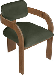 Cedra Velvet Performance Fabric Upholstered Dining Chair in Green, Set of 2 - 33051Green-C