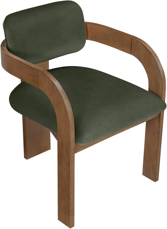 Cedra Velvet Performance Fabric Upholstered Dining Chair in Green, Set of 2 - 33051Green-C