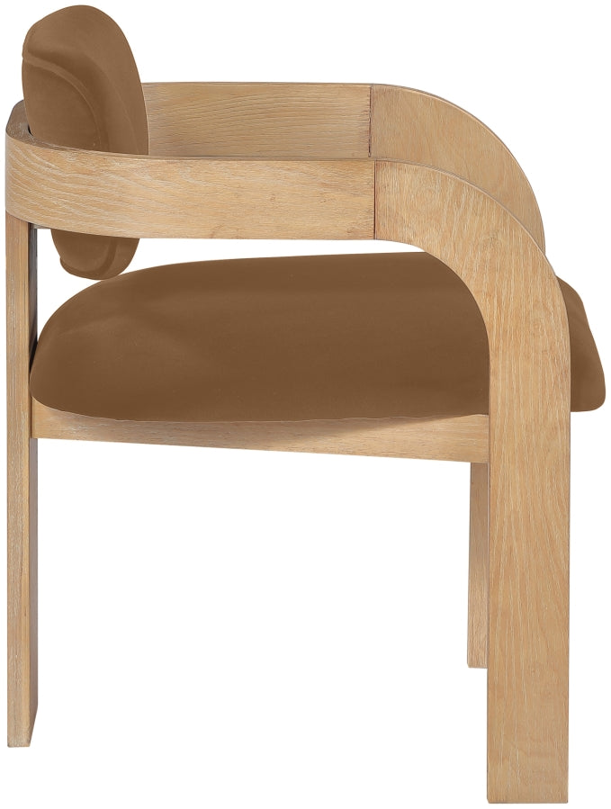 Cedra Velvet Performance Fabric Upholstered Dining Chair in Saddle, Set of 2 - 33050Saddle-C