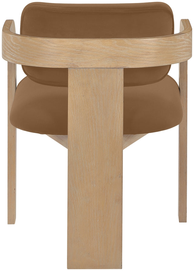 Cedra Velvet Performance Fabric Upholstered Dining Chair in Saddle, Set of 2 - 33050Saddle-C