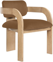 Cedra Velvet Performance Fabric Upholstered Dining Chair in Saddle, Set of 2 - 33050Saddle-C