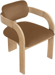 Cedra Velvet Performance Fabric Upholstered Dining Chair in Saddle, Set of 2 - 33050Saddle-C