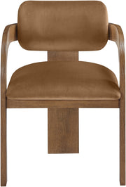 Cedra Velvet Performance Fabric Upholstered Dining Chair in Saddle, Set of 2 - 33051Saddle-C