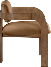 Cedra Velvet Performance Fabric Upholstered Dining Chair in Saddle, Set of 2 - 33051Saddle-C