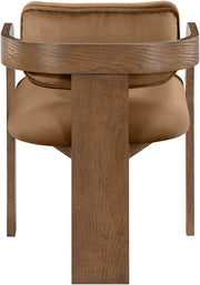Cedra Velvet Performance Fabric Upholstered Dining Chair in Saddle, Set of 2 - 33051Saddle-C