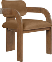 Cedra Velvet Performance Fabric Upholstered Dining Chair in Saddle, Set of 2 - 33051Saddle-C
