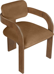 Cedra Velvet Performance Fabric Upholstered Dining Chair in Saddle, Set of 2 - 33051Saddle-C