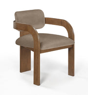 Cedra Velvet Performance Fabric Upholstered Dining Chair in Taupe, Set of 2 - 33051Taupe-C