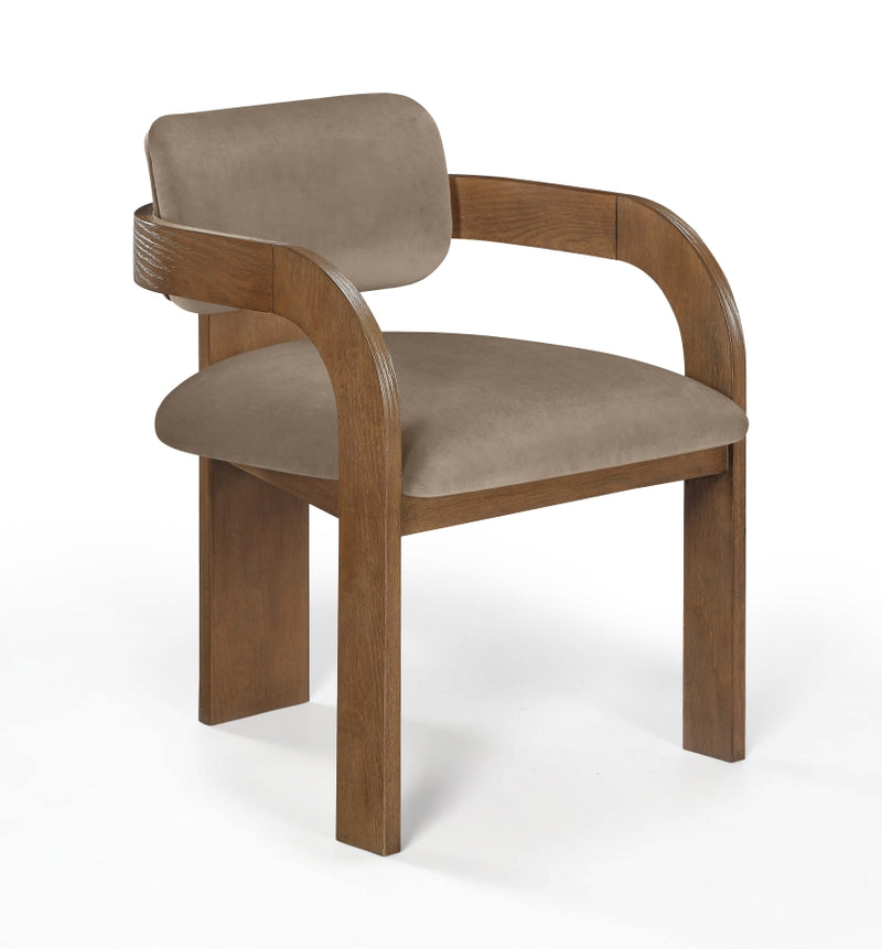 Cedra Velvet Performance Fabric Upholstered Dining Chair in Taupe, Set of 2 - 33051Taupe-C