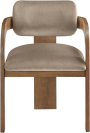 Cedra Velvet Performance Fabric Upholstered Dining Chair in Taupe, Set of 2 - 33051Taupe-C