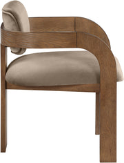 Cedra Velvet Performance Fabric Upholstered Dining Chair in Taupe, Set of 2 - 33051Taupe-C