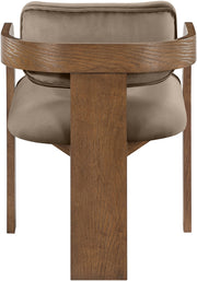Cedra Velvet Performance Fabric Upholstered Dining Chair in Taupe, Set of 2 - 33051Taupe-C