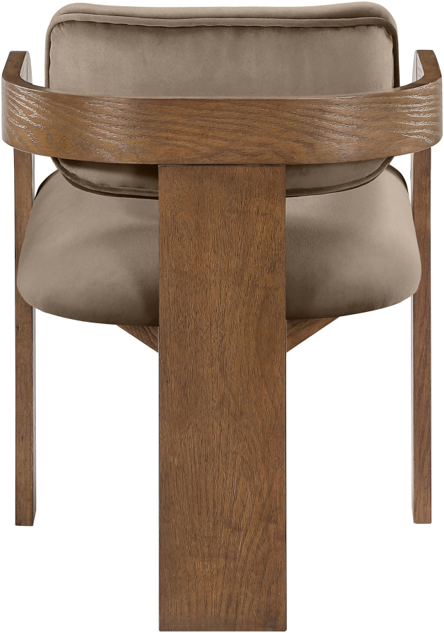 Cedra Velvet Performance Fabric Upholstered Dining Chair in Taupe, Set of 2 - 33051Taupe-C