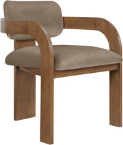 Cedra Velvet Performance Fabric Upholstered Dining Chair in Taupe, Set of 2 - 33051Taupe-C