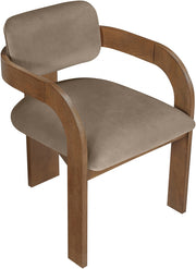 Cedra Velvet Performance Fabric Upholstered Dining Chair in Taupe, Set of 2 - 33051Taupe-C